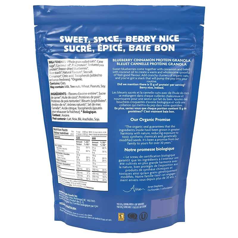 Nature's Path Organic Blueberry Cinnamon Protein Granola 284g Pouch