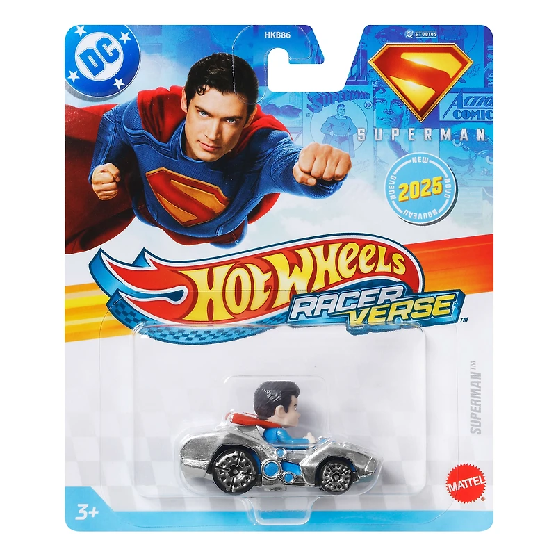 Hot Wheels RacerVerse Métal Culture Pop Véhicule et pilote Superman