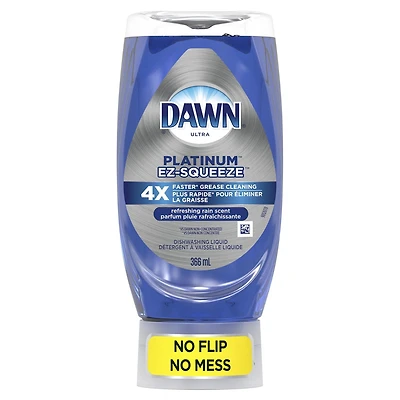 Dawn EZ-Squeeze Platinum Détergent à Vaisselle Liquide Savon à Vaisselle, Parfum Pluie Rafraîchissante 366ML