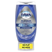Dawn EZ-Squeeze Platinum Détergent à Vaisselle Liquide Savon à Vaisselle, Parfum Pluie Rafraîchissante 366ML