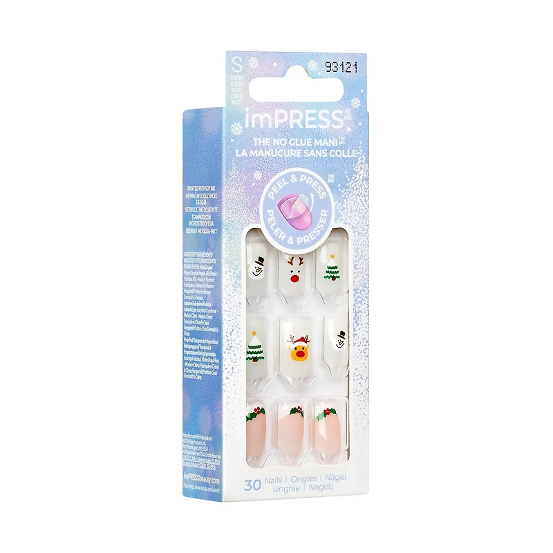Ongles à presser des fêtes imPRESS - Longueur courte - Forme carrée - 30 ct. Kiss Impress Holiday