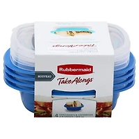 Rubbermaid Takealongs On The Go Contenants De Conservation Des Aliments Et De Préparation Des Repas, 2,9 Tasses Pour Sandwiches paquet de 4