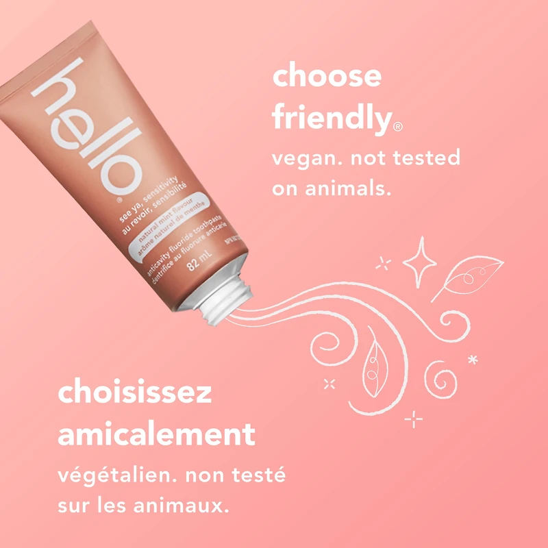 Dentifrice hello Adieu la sensibilité, Menthe naturelle, tube de 82 ml