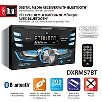 Dual Electronics DXRM57BT Multimedia Detachable Mechless LCD High Resolution Double DIN Car Stereo Receiver with Built-In USB, SD Card, MP3 & WMA Player