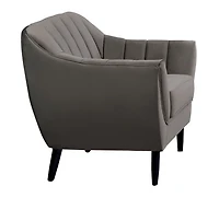 Topline Home Furnishings 3-piece Set: Sofa, Loveseat, & Chair, Charcoal Velvet