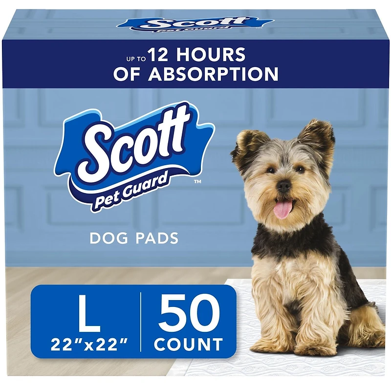 Tapis de propreté pour chiens Scott Pet Guard - Tapis d’entraînement pour grands et très grands chiens - Contrôle absorbant des odeurs jusqu’à 12 heures - Tapis de propreté facilement jetables pour ch