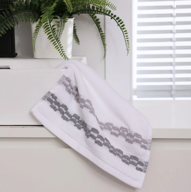 Chaps Luxury Towel Set - 4-Pack, Grey, 12" x 12"
