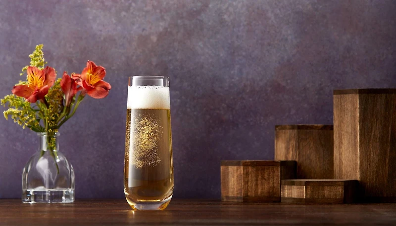 Flûtes à Champagne en Cristal Sans Pied Milo - 9,4 oz - Ensemble de 8