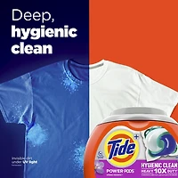 Tide Power PODs Hygienic Clean Heavy Duty, Liquid Laundry Detergent Pacs, HE Compatible, For Visible and Invisible Dirt, Original Scent, 48CT