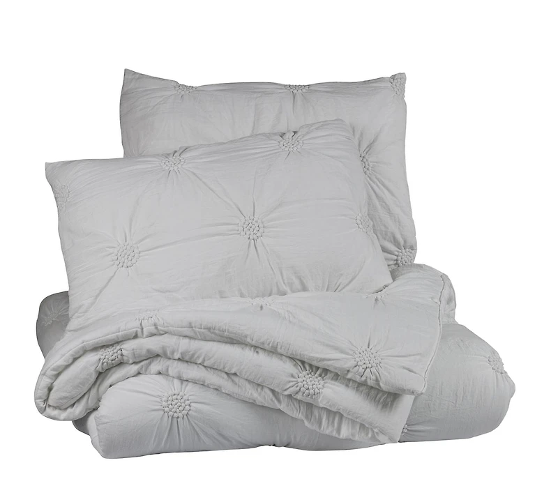Floral Ruched Comforter Set