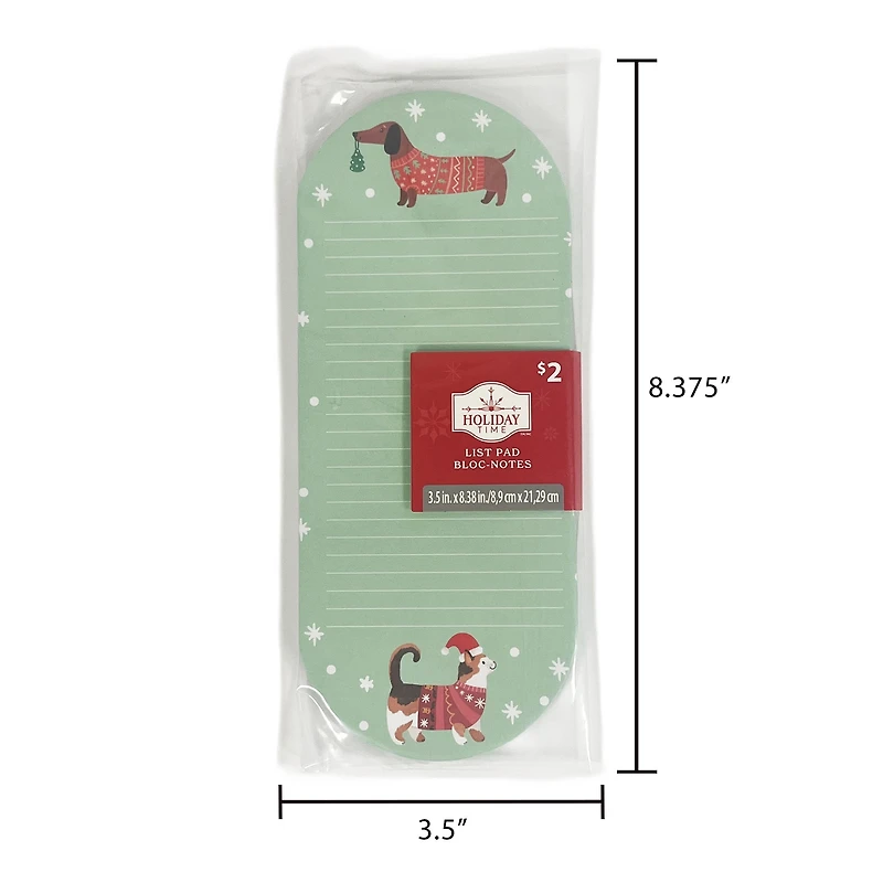 Bloc-notes de Noël Holiday Time Green Pets, cadeaux de fête