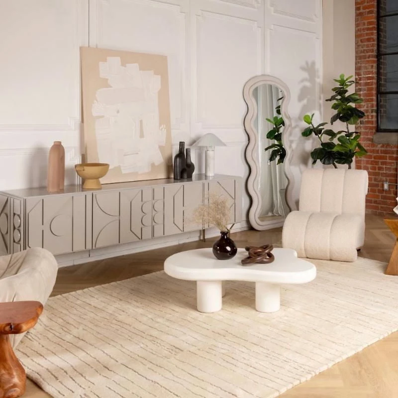 Rug Branch Tapis d'intérieur touffeté à la main moderne bohème gris beige Maya