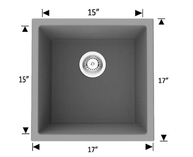 American Imaginations 30-in. W CSA Approved White Granite Composite Kitchen Sink With 1 Bowl AI