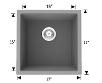 American Imaginations 30-in. W CSA Approved White Granite Composite Kitchen Sink With 1 Bowl AI