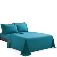 Literie Marina Décoration ultra douce et soyeuse en rayonne de bambou, toutes saisons, couleur bleu sarcelle