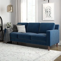 DHP Bryanna 3 Seater Sofa, Gray Velvet