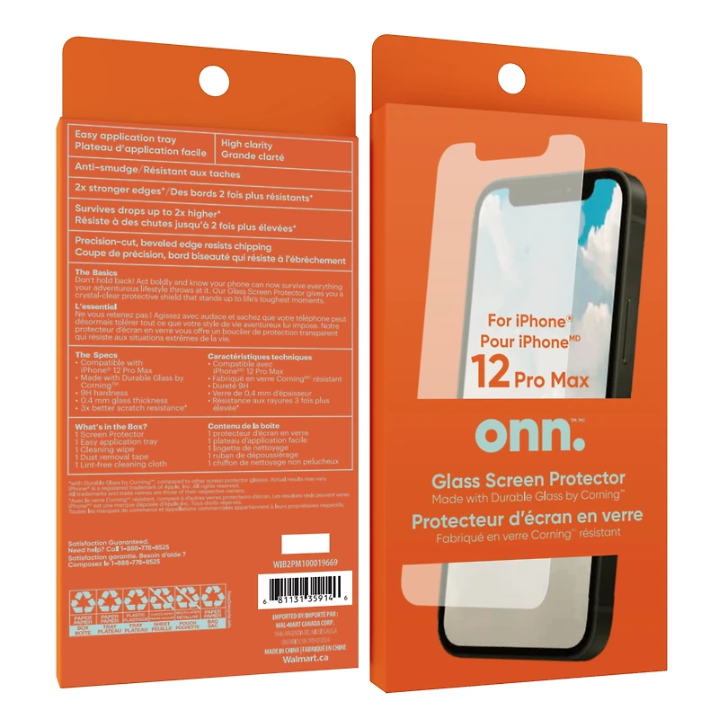 Protecteur d’écran en verre Corning onn. pour iPhone 12 Pro Max