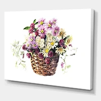 Designart Bouquet De Fleurs De Prairie Dans Le Panier Art mural sur toile