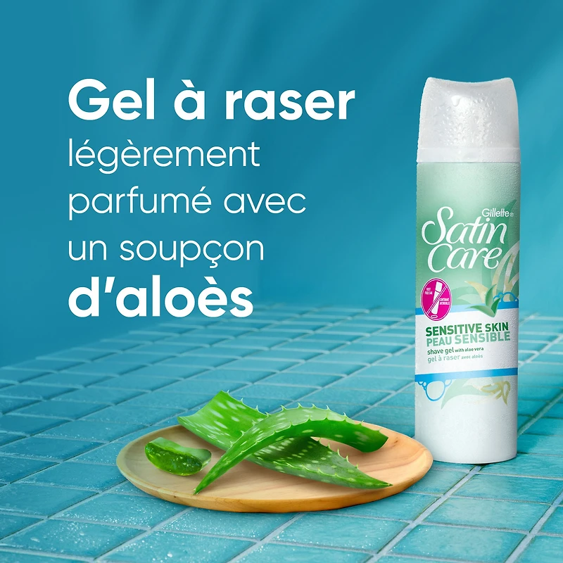 Gillette Venus Satin Care Sensitive Skin Shave Gel, Shaving Cream for women, with aloe