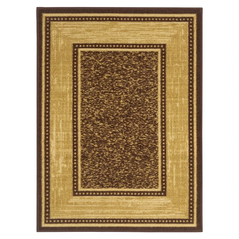 Ottomanson Ottohome Collection Non-Slip Rubberback Bordered Design Indoor Area Runner Rug/Entryway Mat