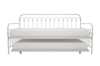 Novogratz Bright Pop Metal Daybed with Trundle, Off White, Twin