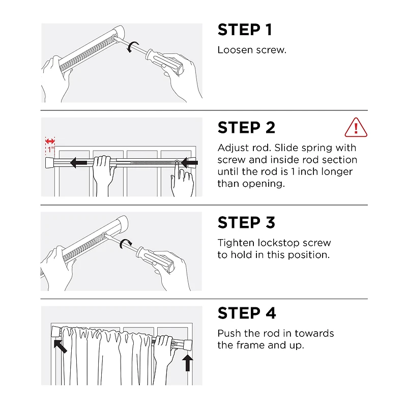 Tringle à rideaux de fenêtre à tension ovale Mainstays, sans perçage, ajustable