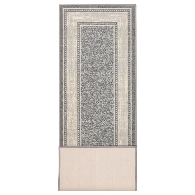 Tapis contemporain conception bordée à motif et à sous-couche en caoutchouc de la collection Ottohome