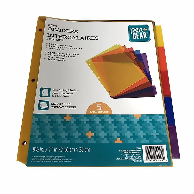 PEN+GEAR DOUBLE POCKET 5 TAB DIVIDER
