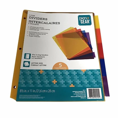 PEN+GEAR DOUBLE POCKET 5 TAB DIVIDER