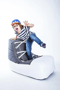 Fauteuil poire Gouchee Home Chuck Brava – Tissu hydrofuge avec rembourrage en billes de polystyrène, adapté aux adultes et aux adolescents, siège léger et portable pour chambre, dortoir ou salon