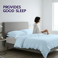 Beddora 3 Piece Duvet Cover Set, 100% Cotton Breathable Bedding Set, Soft Comforter Cover with 2 Pillow Shams, king - light blue