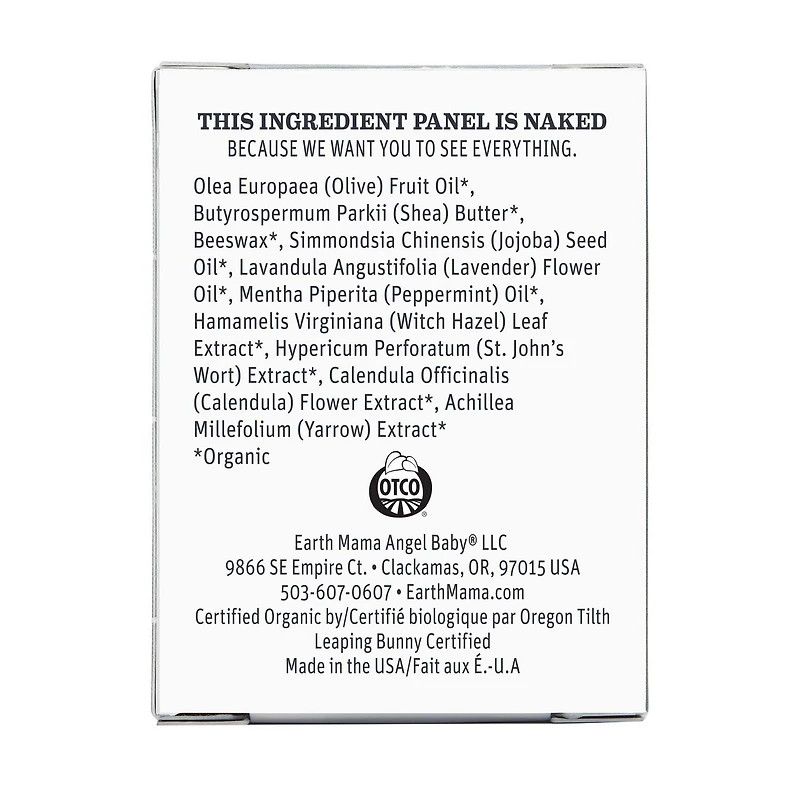 Baume périnéal biologique rafraîchissant Earth Mama pour la récupération post-partum