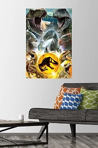 Jurassic World: Dominion Group 22.375" x 34" Wall Poster with Push Pins, by Trends International