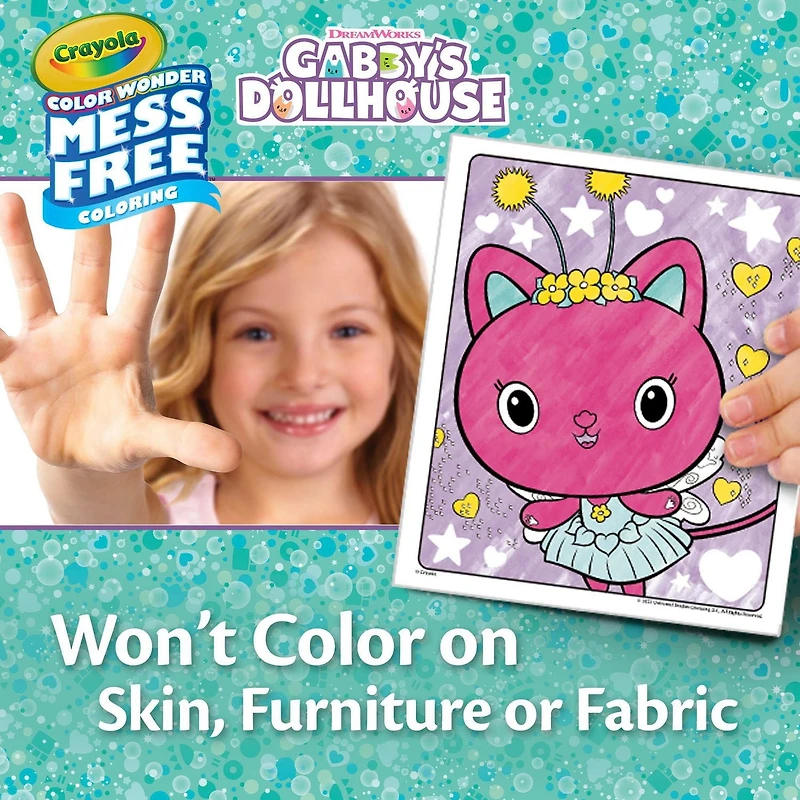 Crayola Color Wonder Mess-Free Colouring Pages & Mini Markers, Gabby's Dollhouse, Mess-Free Colouring Pages