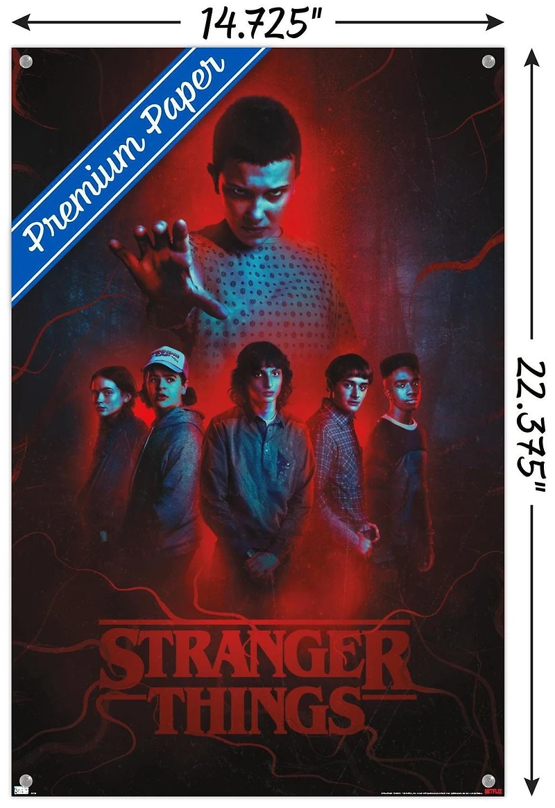 Netflix Stranger Things: Season 4 - Group Wall Poster with Push Pins, 14.725" x 22.375"