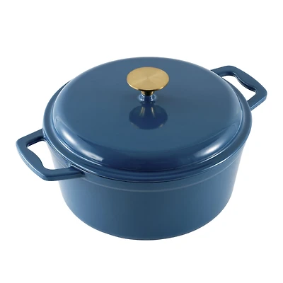 Cocotte en fonte émaillée antiadhésive Mainstays 4,75 L, bleue - 1 unité