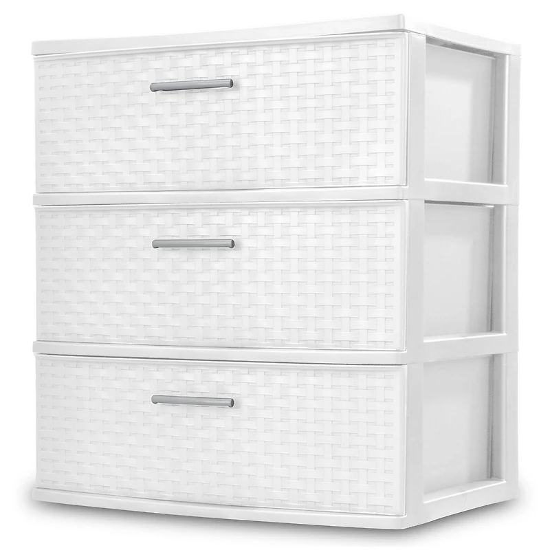 Grand chariot tissé Sterilite de 3 tiroirs 1 chacune