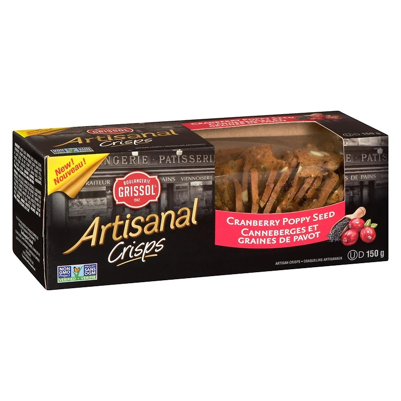 Boulangerie Grissol Artisanal Crisps Canneberges et Graines de Pavot, Dare