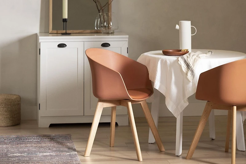 Ensemble de 2 chaises de salle à manger avec base en bois de la collection Flam South Shore