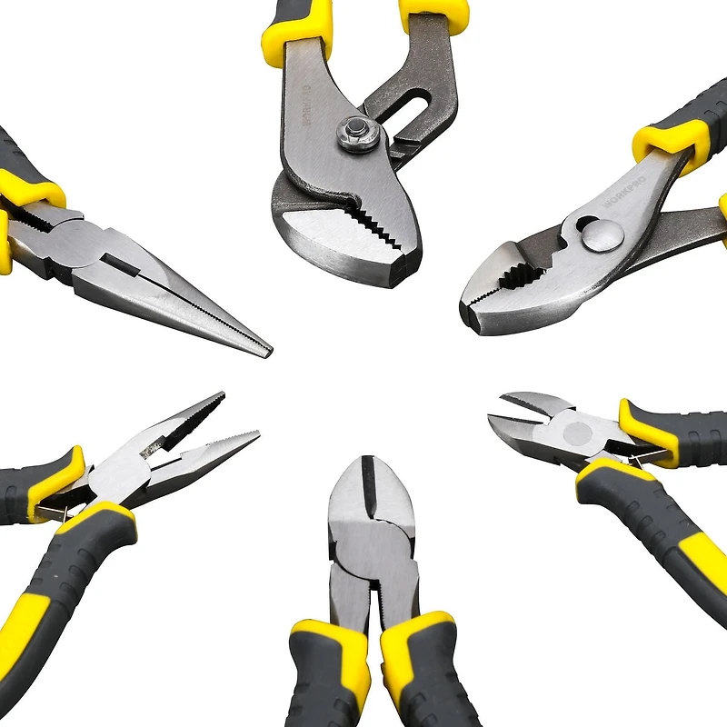 WorkPro Pliers Set - 6 Piece, Non-slip TPR handle