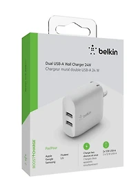 Chargeur mural double USB-A 24 W BOOST↑CHARGE™