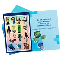 Carte de fête Minecraft Hallmark pour enfants avec autocollants