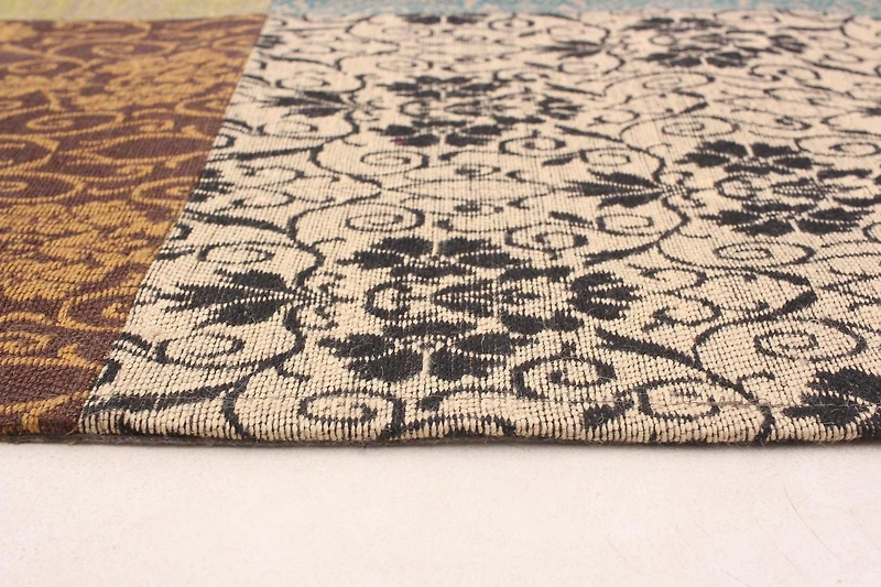 ECARPETGALLERY 5'8" x 7'6" Transitional Collage Handmade Area Rug for Living Room, Dining Room and Bedroom in Grey