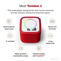 tonies Toniebox 2 Bundle with Lilo et Stitch, Cars: Lightning McQueen, and Vaiana – Sunset Red (French)