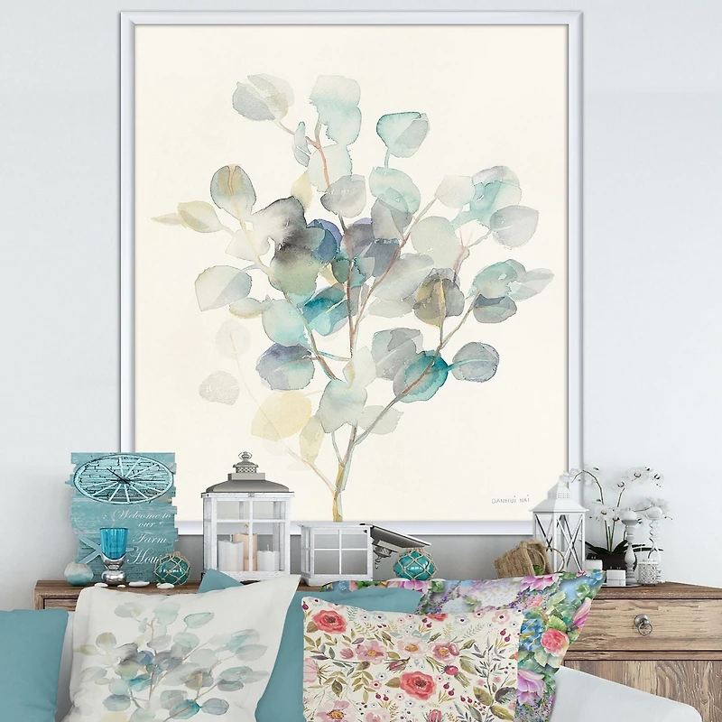 Designart Eucalyptus leaves I Framed Wall Art