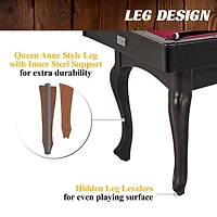 Table de billard Charleston Red Drop Pocket de 5,5 pieds, ensemble de boules de billard et de queues de billard inclus, par Barrington Billiards