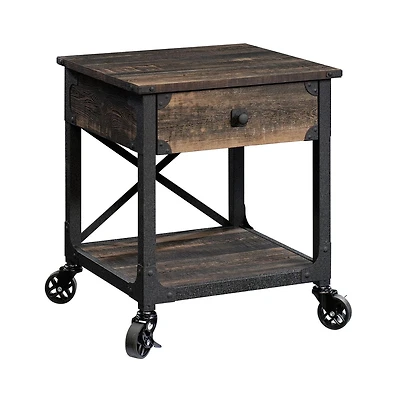 Sauder® Collection Steel River Bout de canapé, Finition Carbon Oak®, 423915