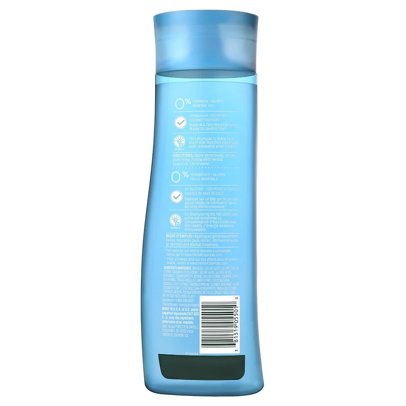 Shampooing hydratant Herbal Essences Hello Hydration avec essences de noix de coco