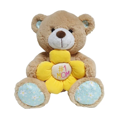 Way to Celebrate Mother's Day Plush Bear Brown, 13.5inch