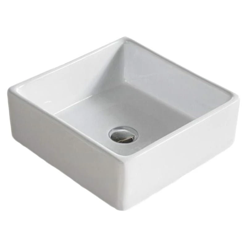 American Imaginations -in. W Above Counter Bathroom Vessel Sink For Wall Mount Wall Mount Drilling AI